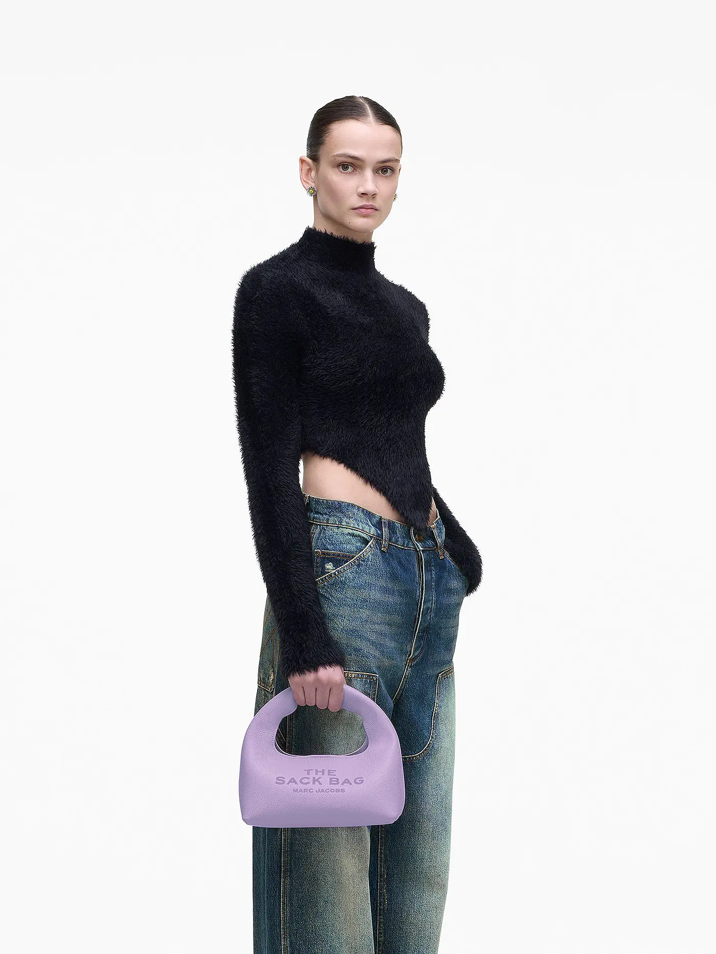 MARC JACOBS | Ledertasche - Henkeltasche THE MINI SACK | lila